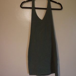 Olive halter mini dress